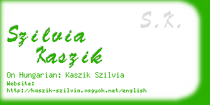 szilvia kaszik business card